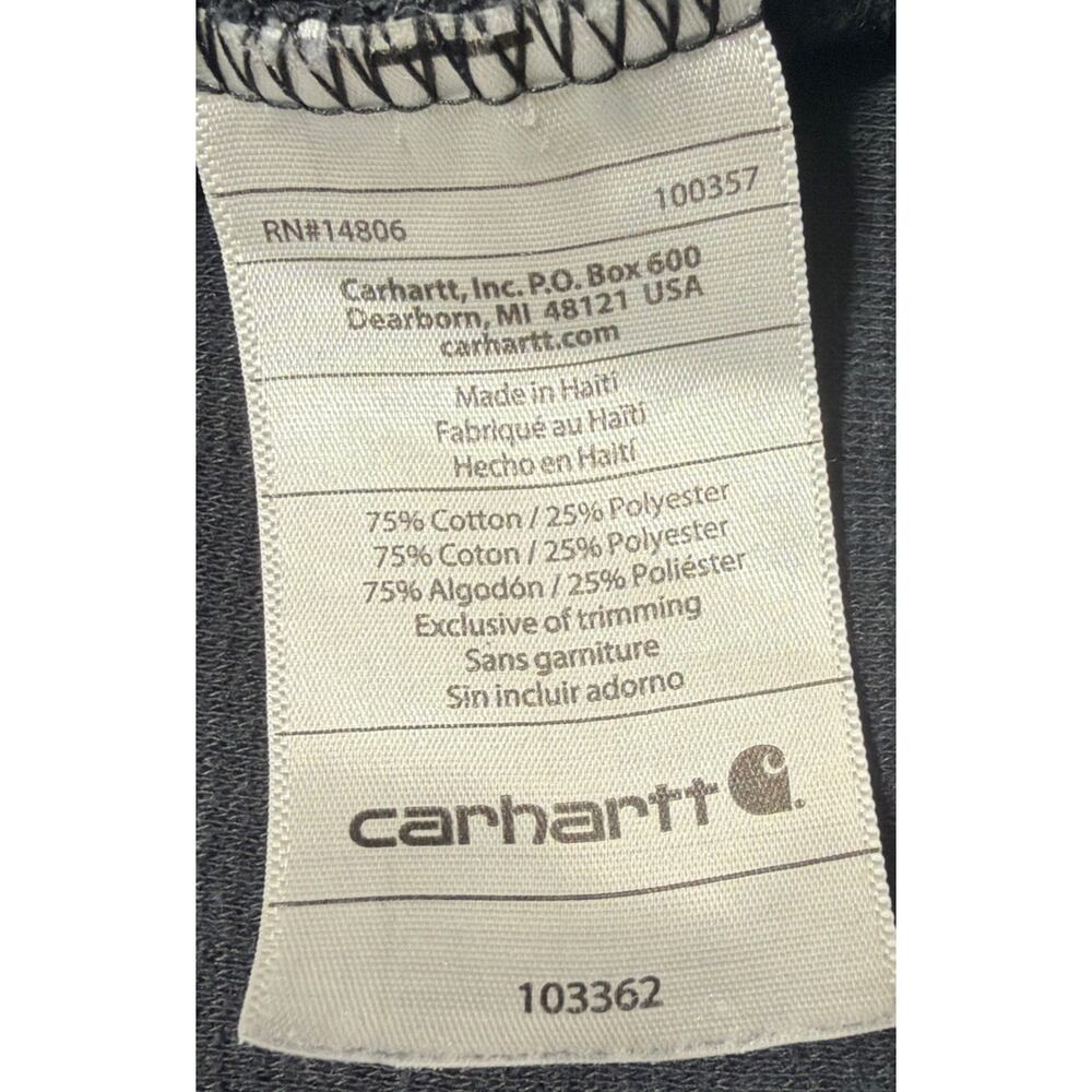 Carhartt Relaxed Fit Quarter Zip Pullover Men’s Large Gray Workwear Sweatshirt - Picture 7 of 7